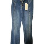 Cello Jrs 3 High Rise Button Fly Flare Jeans Distressed Denim Western Cowgirl Photo 1