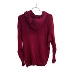 Entro  burgundy 1/4 lace up hooded sweater M casual knit tie school Photo 1