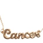 Cancer Horoscope Letter Charm Pendant Necklace Gold Photo 1