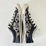 Coach Women’s Lace Up Sneaker Shoes Size 7.5 B Black Gray Signature Print Photo 6
