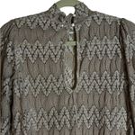 Free People Simone Dress Crochet Lace High Neck Bell Sleeve Boho Size XS Photo 6