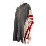 Roots CABIN COLLECTION Hooded Fringe Hem Poncho Gray Oat Mix Size OS NEW Photo 4