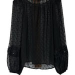 Walter Baker  Black‎ Polka Dot Sheer Long Sleeve Top Size XS Photo 0