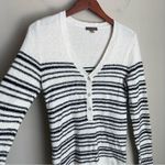 Anthropologie Lilla P White Black Striped V Photo 5
