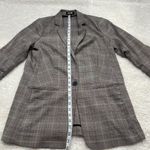 EXPRESS  Womens Brown Plaid Academia Casual Office School Blazer Jacket Sz M Photo 2