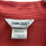 Cabin creek Vintage Cotton Crinkle Coral Blazer Jacket Shoulder Pads Pockets 14 Photo 7