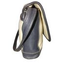 Coach Bleeker Flap Purse Handbag 90s Navy Blue Black Canvas Leather Vintage Photo 9