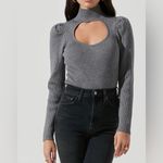 ASTR  the Label black cutout knit bodysuit sweater Large NWT Photo 10