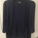 Studio Works Petite Size Medium Navy Blue Open Front Cardigan Photo 0