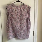 BB Dakota by Steve Madden Cream Flutter Sleeve Blouse with Ruffled Bib Collar Blue Size XL Photo 6