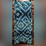 New Directions Royal Aztec Print Maxi Skirt Green Size L Photo 3