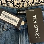 Momokrom Dolls Kill  MID blue Wide Leg Split Hem Jeans Photo 2