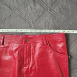 Thalia Sodi Vtg  Y2K Cherry Red Genuine Leather Mini Skirt 13/14 Biker Grunge Photo 5