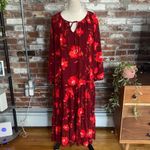 Sonoma Plus Size  Goods For Life Tiered Red Floral Maxi Dress Size XL Photo 2