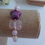 Handmade Bear & Star Stretch Bracelet Purple Photo 0