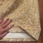 J. McLaughlin  Ariana Champagne Gold Metallic Palm Leaf Party Cocktail Dress Sz 6 Photo 12