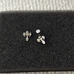 Small Cross Stud Earrings for Men Women Streetwear Hip Hop Punk Unisex Earrings Silver Photo 3