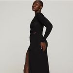 Good American NWT  Black Gathered Waist Cut Out Midi Dress - Size 3 (Large) Photo 11