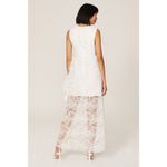 One33 Social Sz 2 White Embroidered Lace Ruffled Overlay Sleeveless V Photo 2