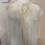 RARE VTG 50s MCM Carillon Sheer Nylon Chiffon Nightgown Robe White Bridal Sz 36 Photo 1