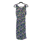 ZARA  floral Ruched Sleeveless Midi Dress Size M Photo 2