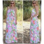 Lilly Pulitzer  x Target Maxi Long Dress Nosey Posey‎ Strapless Floral Size Small Photo 1