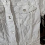 ZARA  denim playsuit romper button up utility short sleeves white cream collar Photo 5