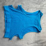 ZARA NWT  Blue Ribbed Cut Out Crop Tank Top XS-S Photo 6
