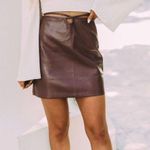 These Three Boutique Brown Leather Skirt Photo 0