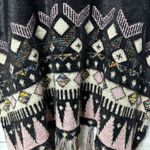 Desheng Black Patterned Multicolor Fair Isle Cardigan/Poncho/Wrap Photo 3