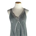 World Market Embellished Boho Sun Dress Beaded Midi Slip Tank Dress Small/Medium Gray Photo 2