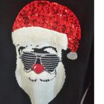 Angelo Litrico Santa Claus Ugly Sweater Women Lg Sparkling Embellished Christmas Black Photo 1