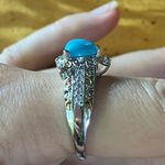 Sleeping Beauty Turquoise Sterling Silver Victorian Style Ring Size 9 Photo 2