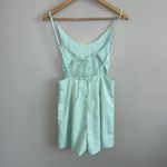 Tea & Cup  Women’s Romper Size S Sage Blue Green Open Back Spaghetti Strap Photo 1