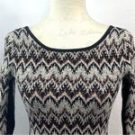 Free People BodyCon Chevron Knit Sweater Dress Cozy Cabin Metallic Low Back Photo 10