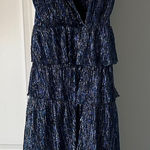 Lulu's Sparkly Blue silver Layered Mini strappy Dress XS EUC #hoco Black Photo 0