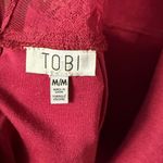 Tobi  sz M red Crimson‎ lace cut out long sleeve mini dress Photo 2