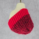 Red Crochet Knit Bucket Cap Hat Fun Vintage Y2K Funky Beanie Photo 0