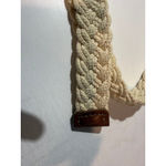 Woven Braided Belt Womens Cream Tan – Leather Buckle Boho Casual Photo 2