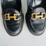Salvatore Ferragamo FERRAGAMO Sz 6.5 Black Leather Buckle Heeled Slip On Loafer Round Toe Shoes Photo 2