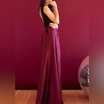 Anthropologie $298 Ripley Rader Magenta Satin Ashley Formal Dress Maxi Gown Black Size XS Photo 1