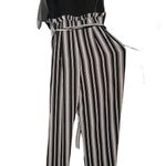 Speechless  Sleeveless Jumpsuit Medium Black and Tan Photo 4