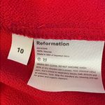 Reformation  Isabel Bustier Smocked Dress Fiery Cherry Red Photo 8