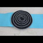 Blue & black zipper flower button belt Photo 1