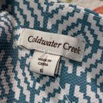 Coldwater Creek  size 6 3/4 sleeve hidden hook close multi aqua blue green Photo 4