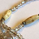 Vintage Transparent Pale Pink & Carved Beaded Boho Necklace Photo 3