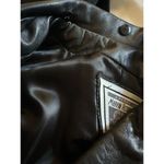 Marvin Richards J. Percy For Genuine Black Leather Coat Double Breasted Small Photo 4