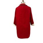 Burberry Vintage Reversible Blue Label Womens Coat Red Cotton/White Wool sz L/XL Photo 4
