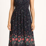 American Vintage Vintage 70s The Fig Leaf Floral Smocked Cottagecore Prairie Midi Cotton Dress XS Photo 0