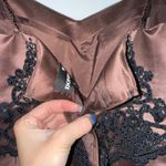 Vintage Dark Beaded Chocolate Donna Gray Formal Gown Evening Dress Floor Length Size 14 Photo 7